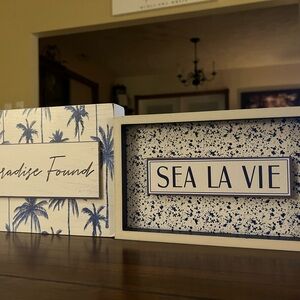 Sea La Vie Decorative Sign - Blue and White